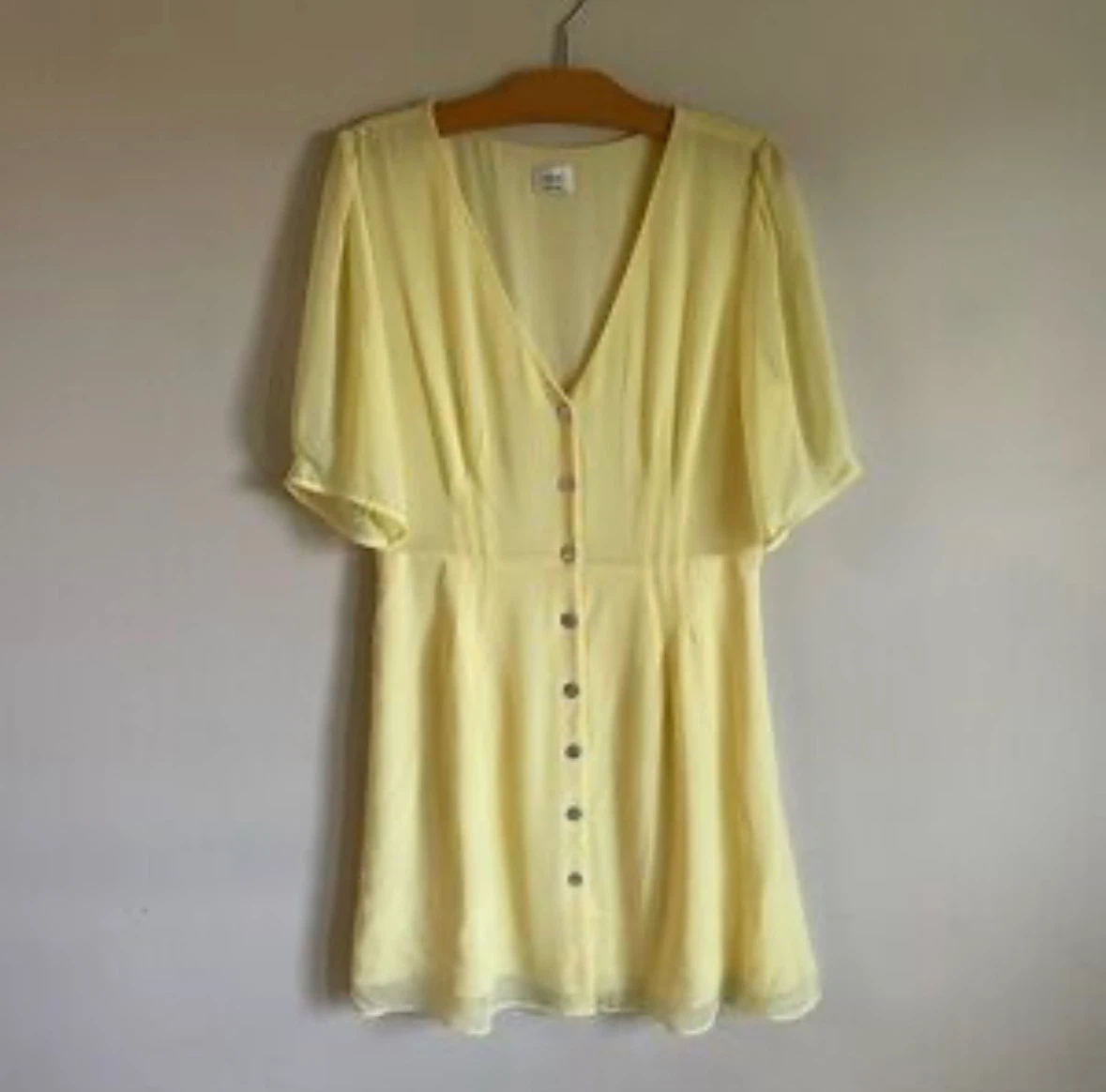 Aritzia soleil Yellow Button Front summer Dress - photo 2