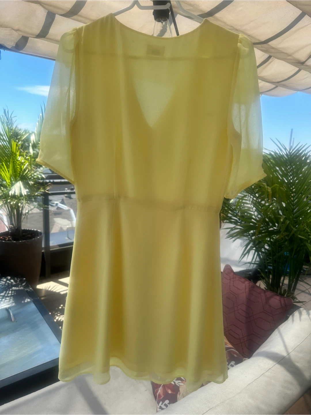 Aritzia soleil Yellow Button Front summer Dress - photo 4