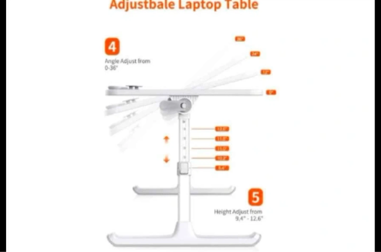 SAIJI Multifunction Lap Desk with Adjustable Height and Angle - photo 3