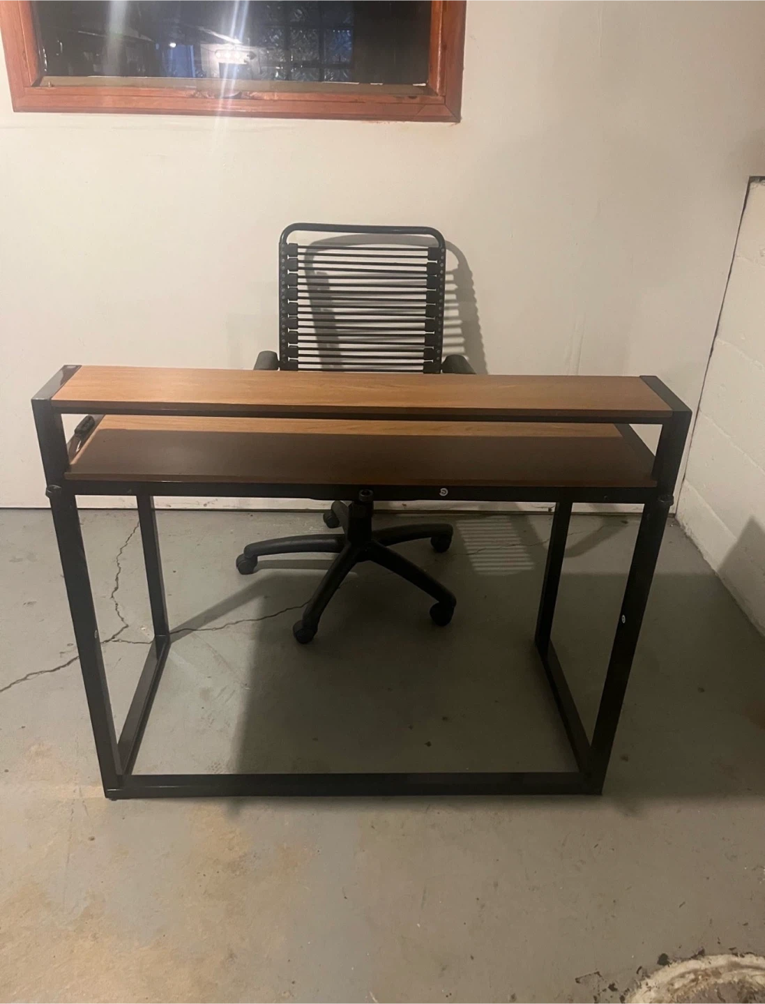 Wooden Top Desk with Black Metal Frame - photo 3