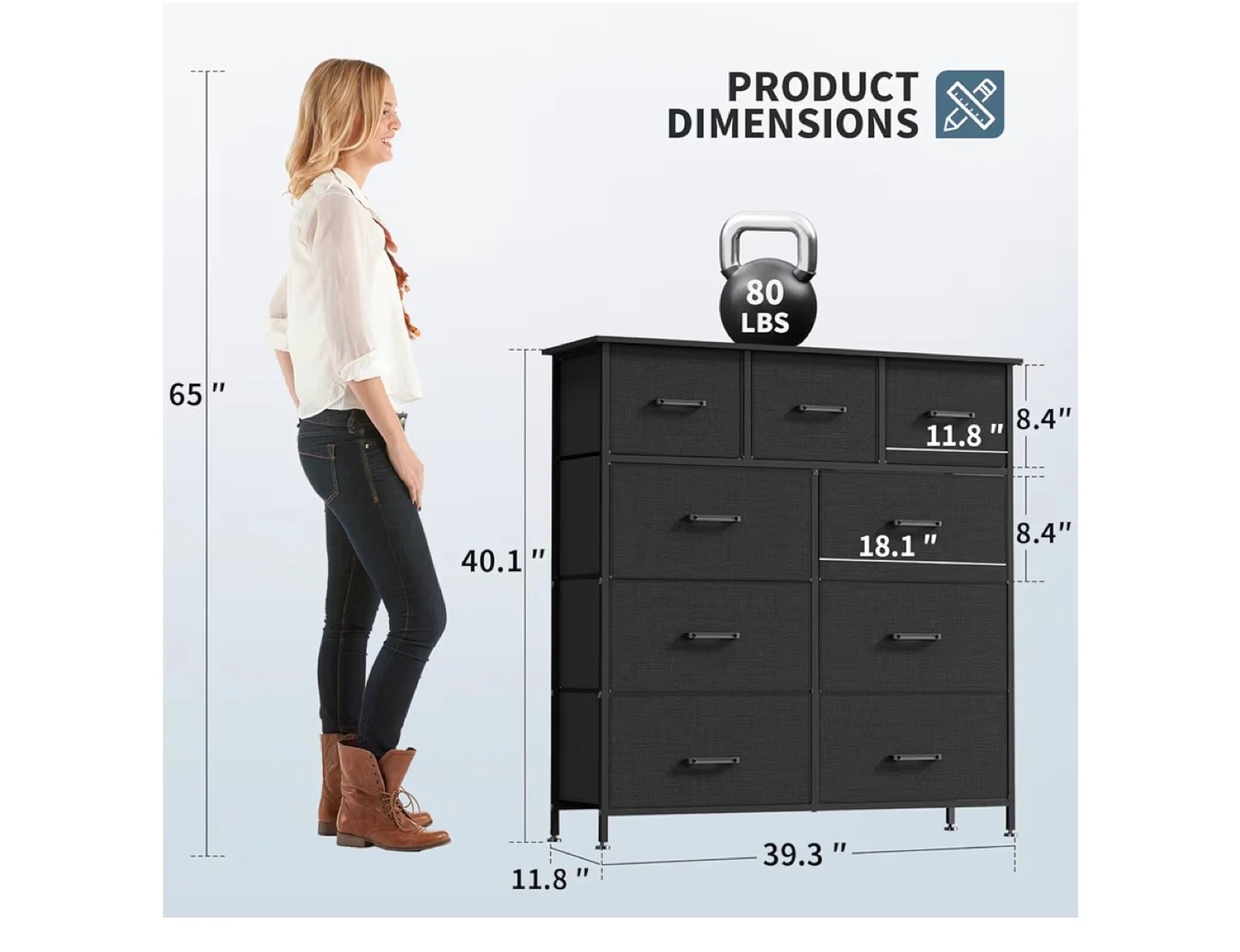 Black 9-Drawer Dresser - photo 3