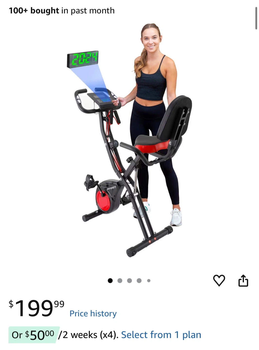Foldable Exercise Bike with Resistance Bands