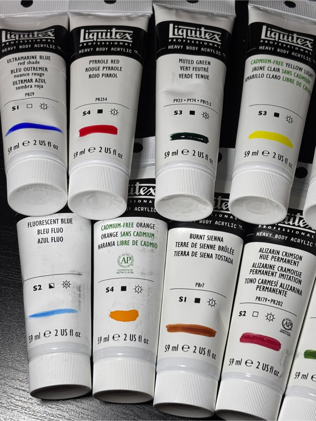 Liquitex Heavy Body Acrylic 2oz tubes lot of 15 - photo 2