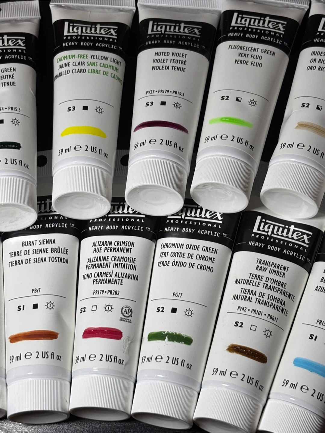 Liquitex Heavy Body Acrylic 2oz tubes lot of 15 - photo 3