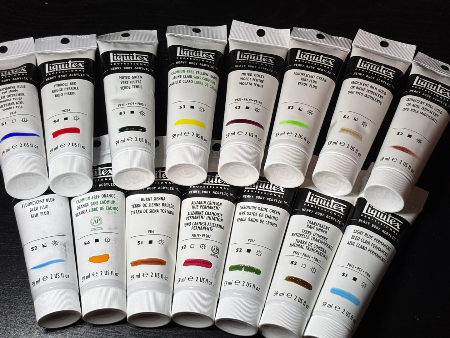 Liquitex Heavy Body Acrylic 2oz tubes lot of 15
