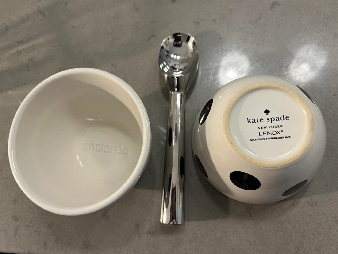 Kate Spade New York x Lenox ice cream bowl and scoop set