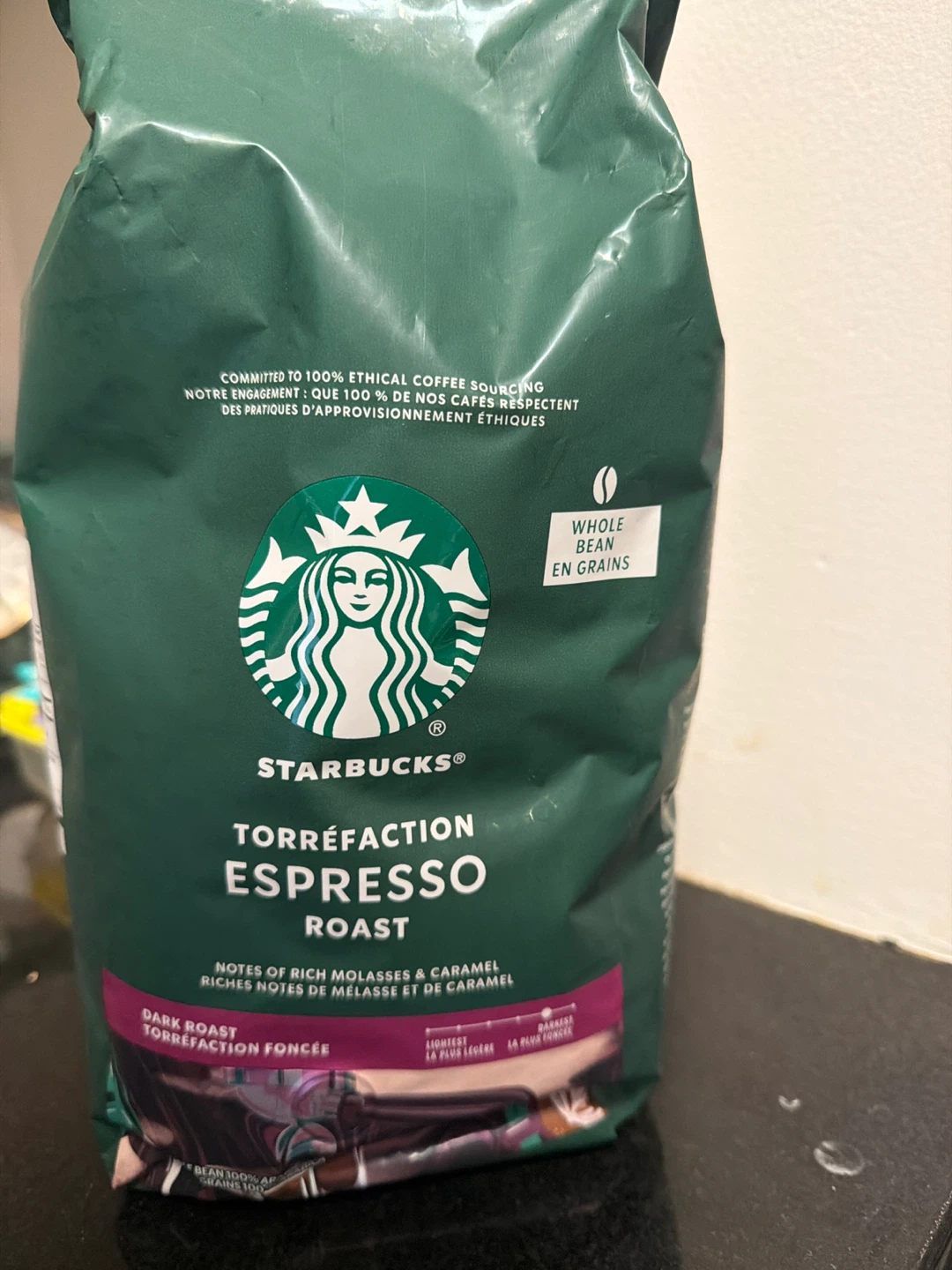 Starbucks Torréfaction Espresso Roast Whole Bean Coffee