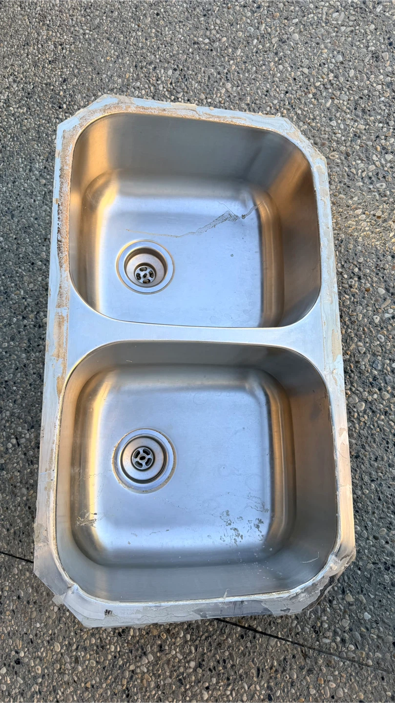 Stainless steel double sink