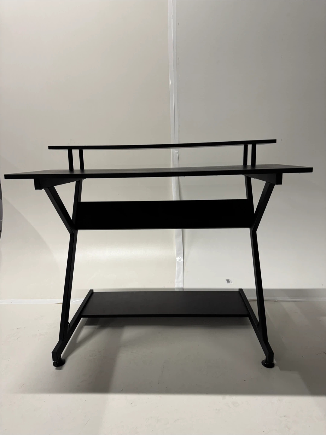 Black Computer Desk with Riser Shelf - photo 2