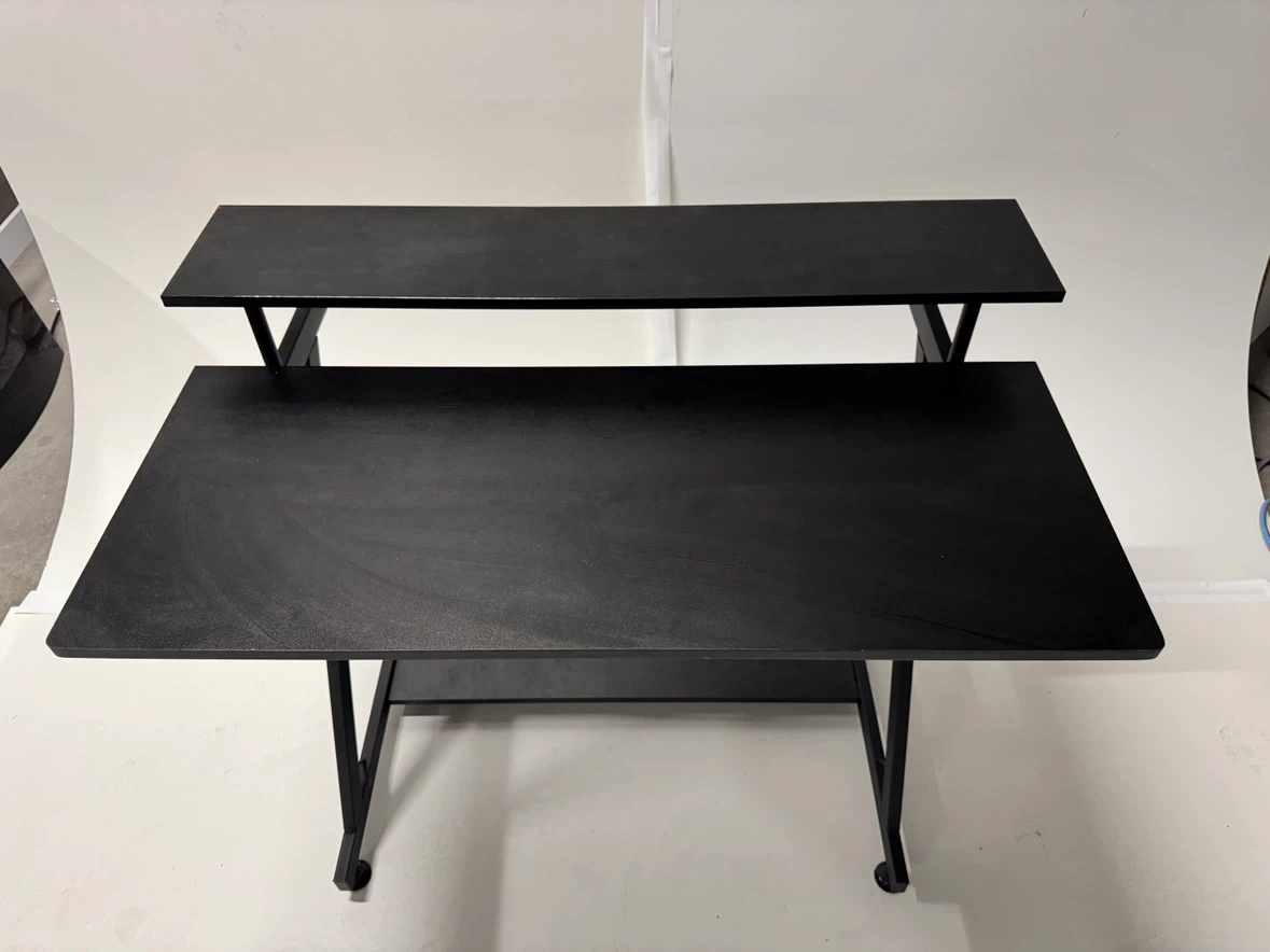 Black Computer Desk with Riser Shelf - photo 3