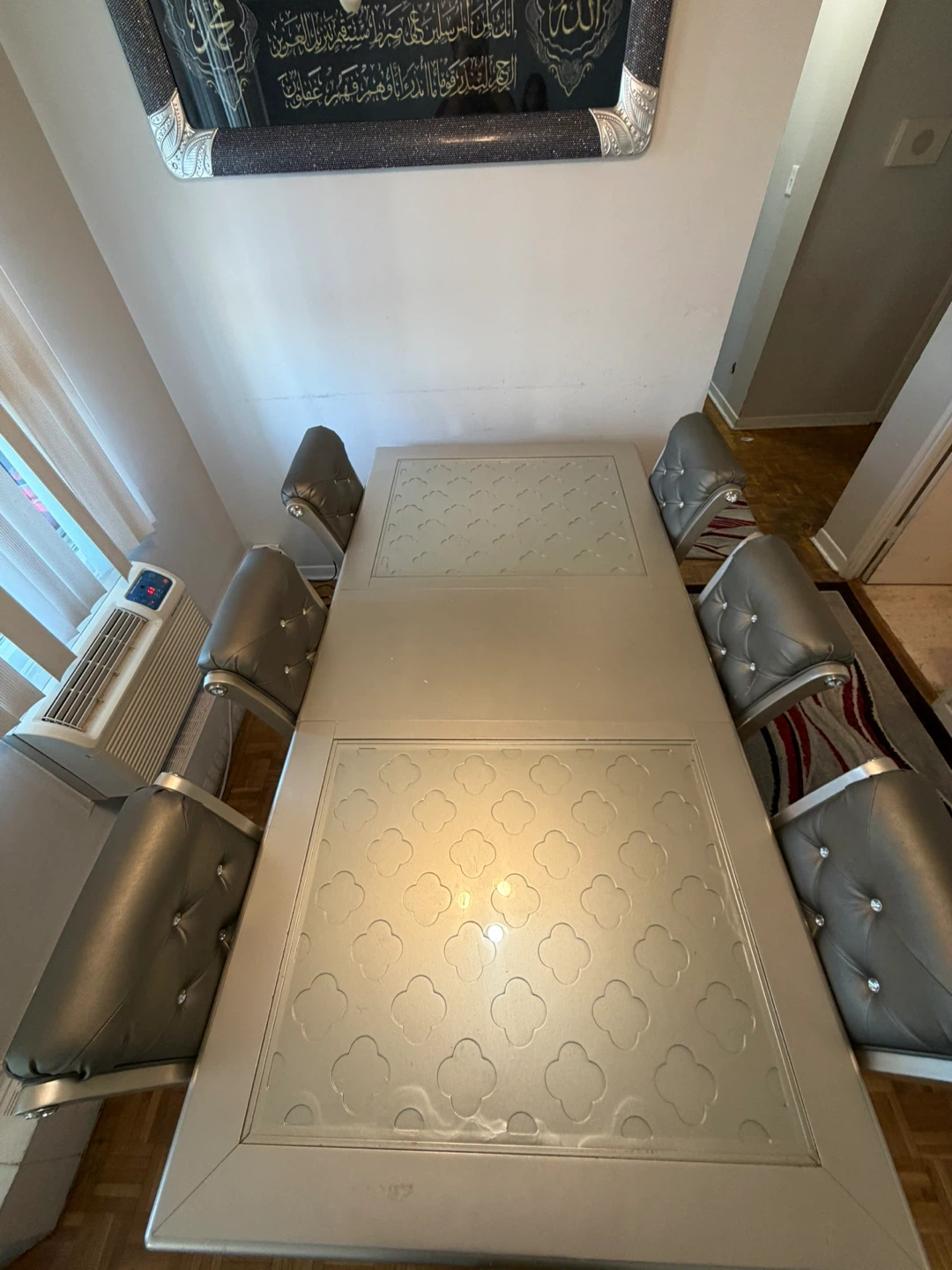 Silver Dining Table with 6 Chairs - photo 3