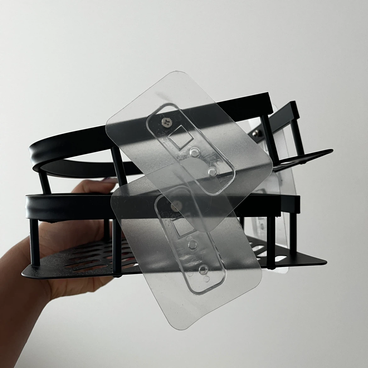 Adhesive Shower Caddy Shelves - Matte Black - photo 2