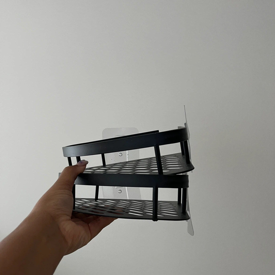 Adhesive Shower Caddy Shelves - Matte Black