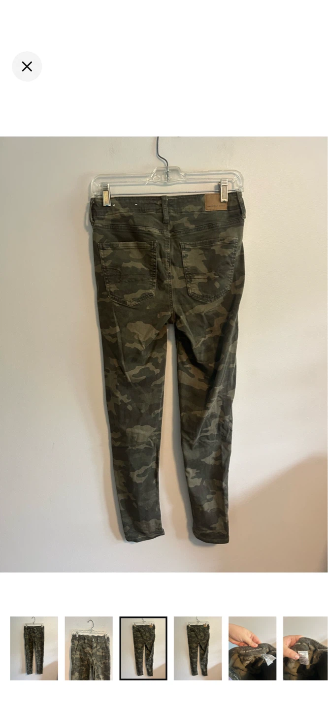 American Eagle Hi-Rise Jegging Crop Pants Camo Size 8 - photo 3
