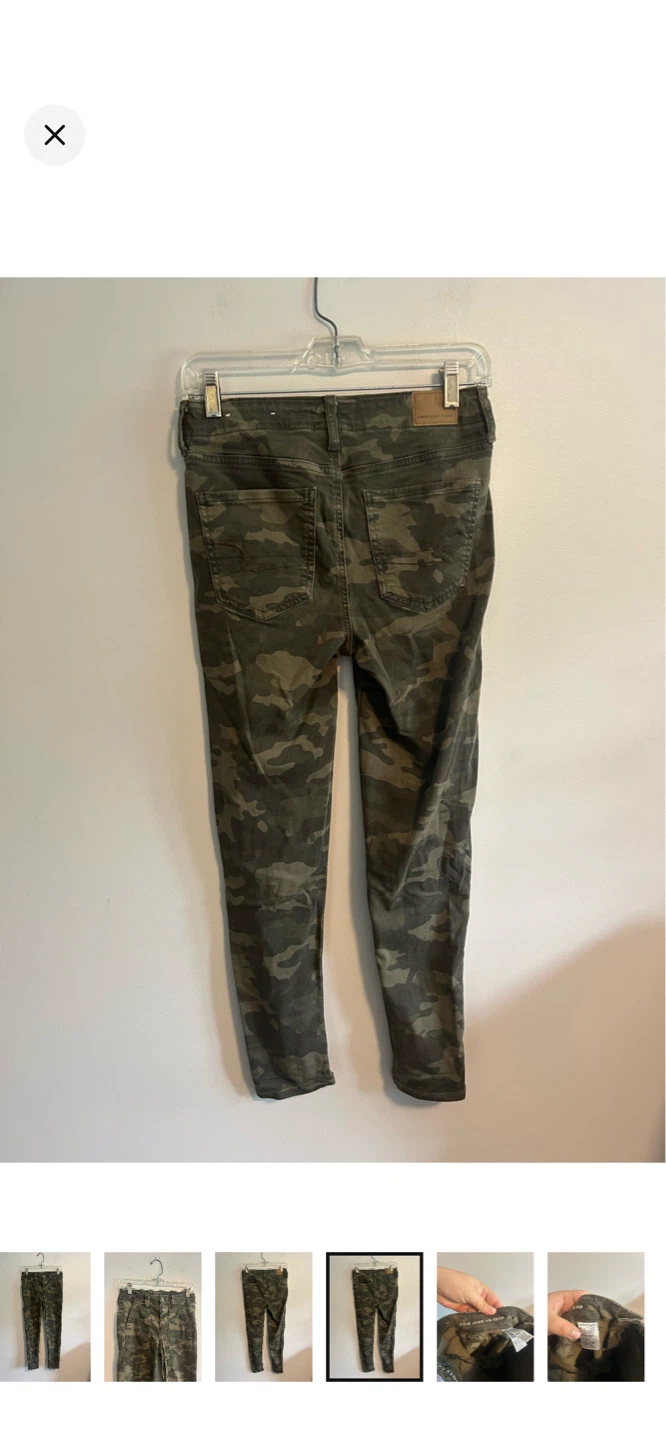 American Eagle Hi-Rise Jegging Crop Pants Camo Size 8 - photo 4
