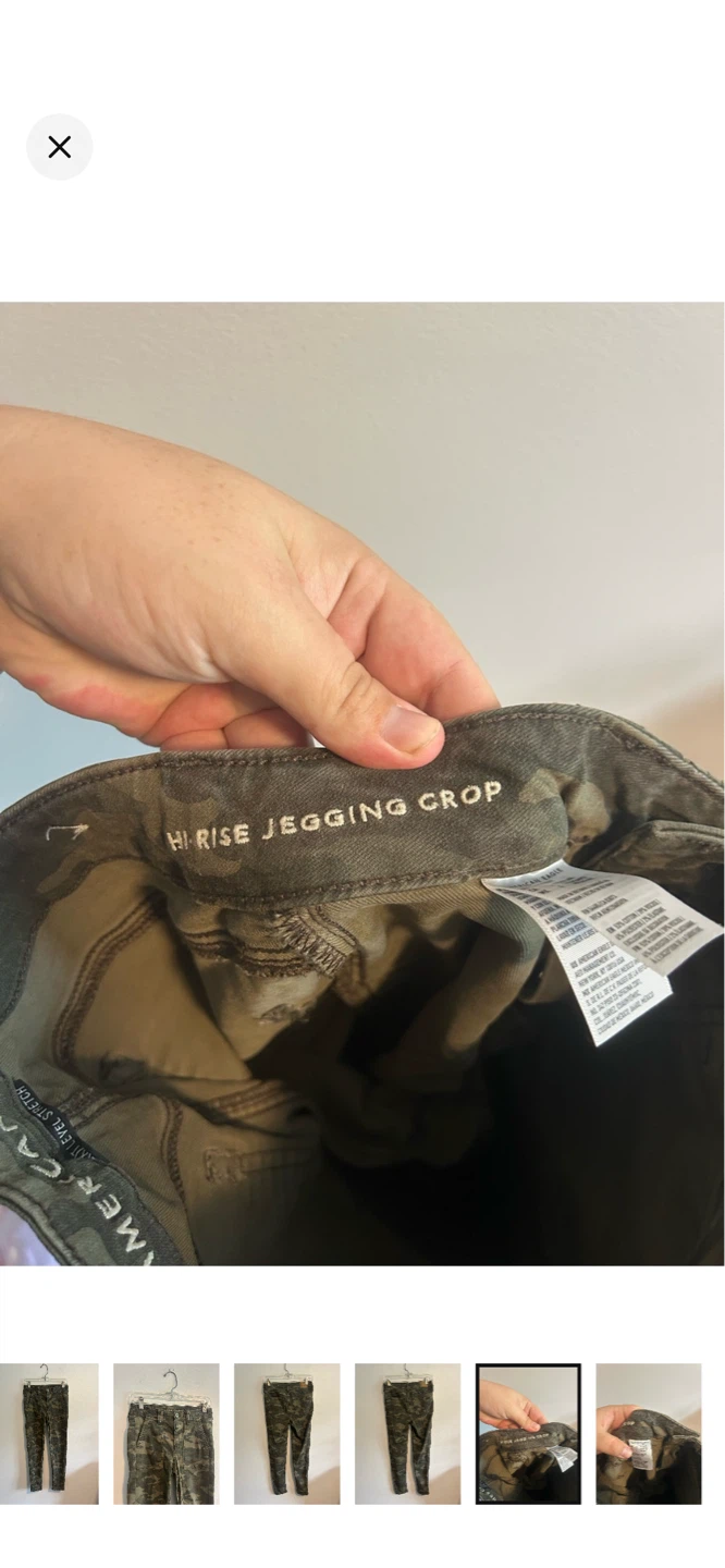 American Eagle Hi-Rise Jegging Crop Pants Camo Size 8 - photo 5