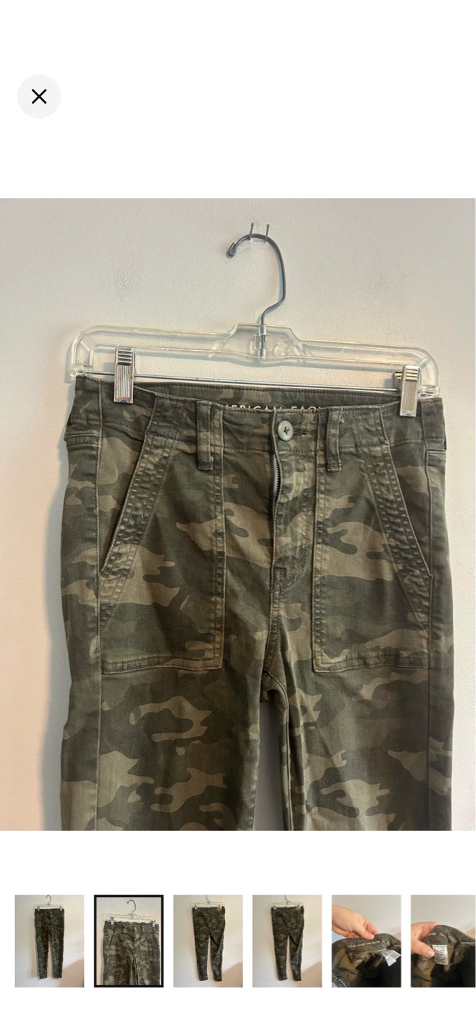 American Eagle Hi-Rise Jegging Crop Pants Camo Size 8 - photo 2