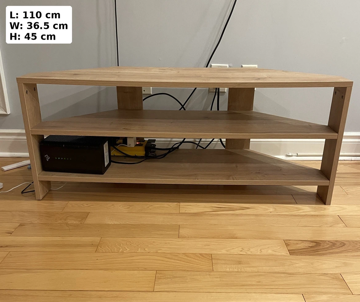 Corner TV Stand - Wood Finish