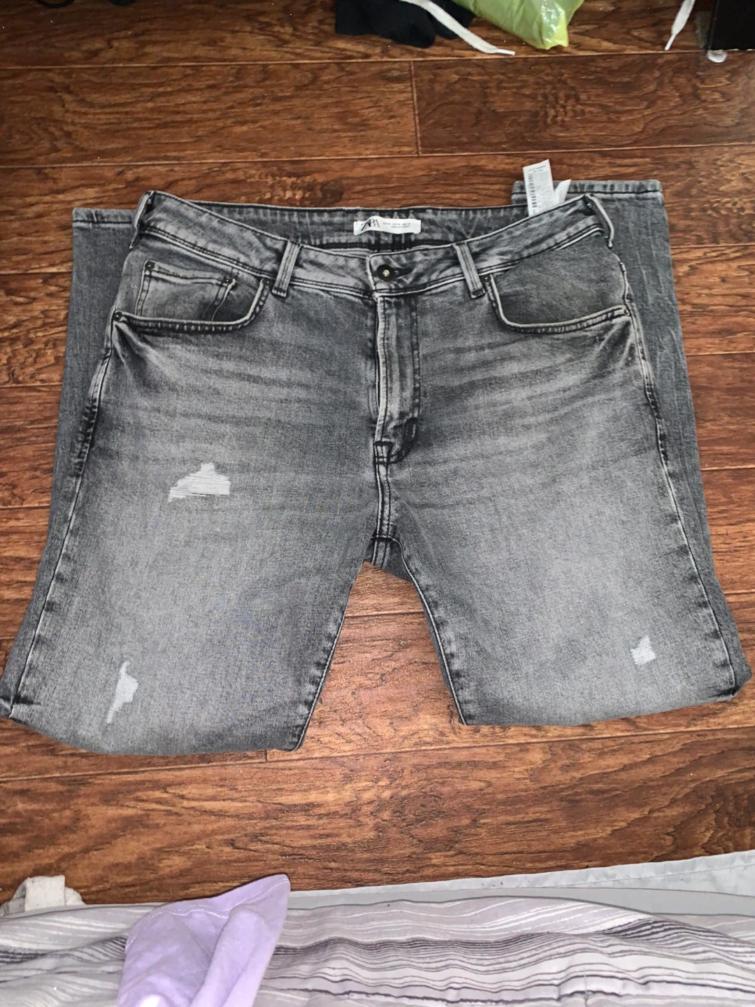 ZARA Grey Distressed Jeans - photo 2