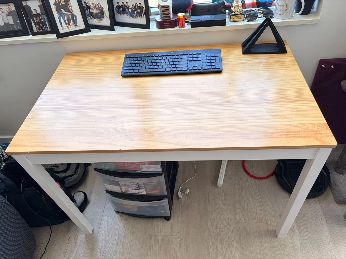 Wooden Desk with White Frame - photo 2