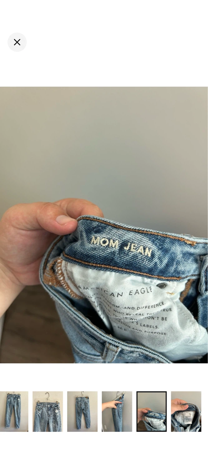 American Eagle Mom Jean Light Wash Distressed Denim - photo 5