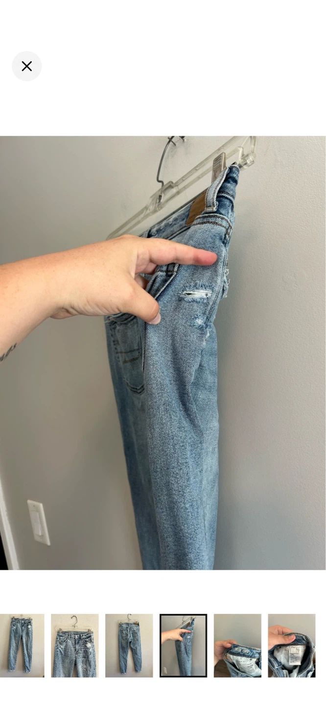 American Eagle Mom Jean Light Wash Distressed Denim - photo 4