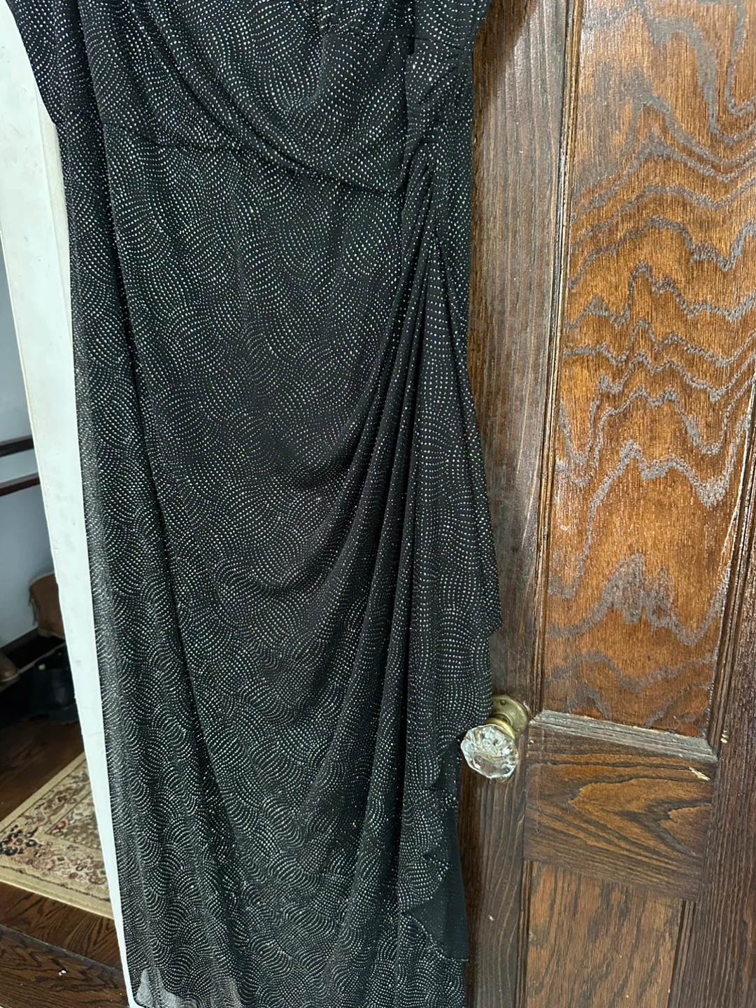 R&M Richards Black Sparkle Draped Maxi Dress - photo 3