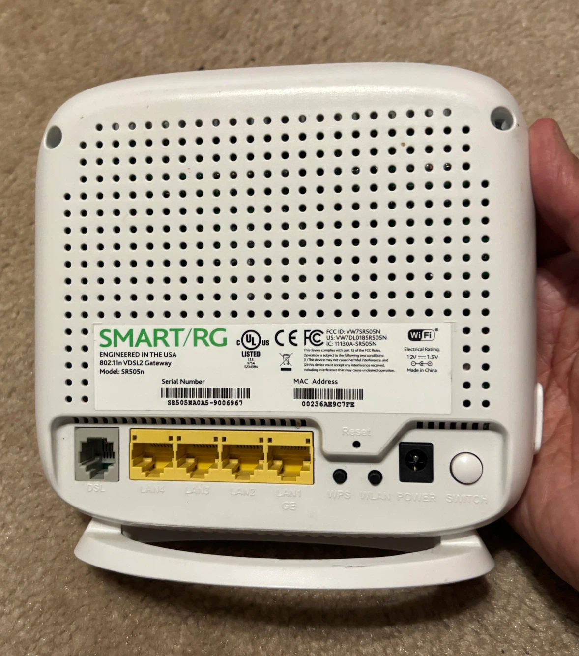 SMART/RG SR505n 802.11n VDSL2 Gateway Router - photo 4
