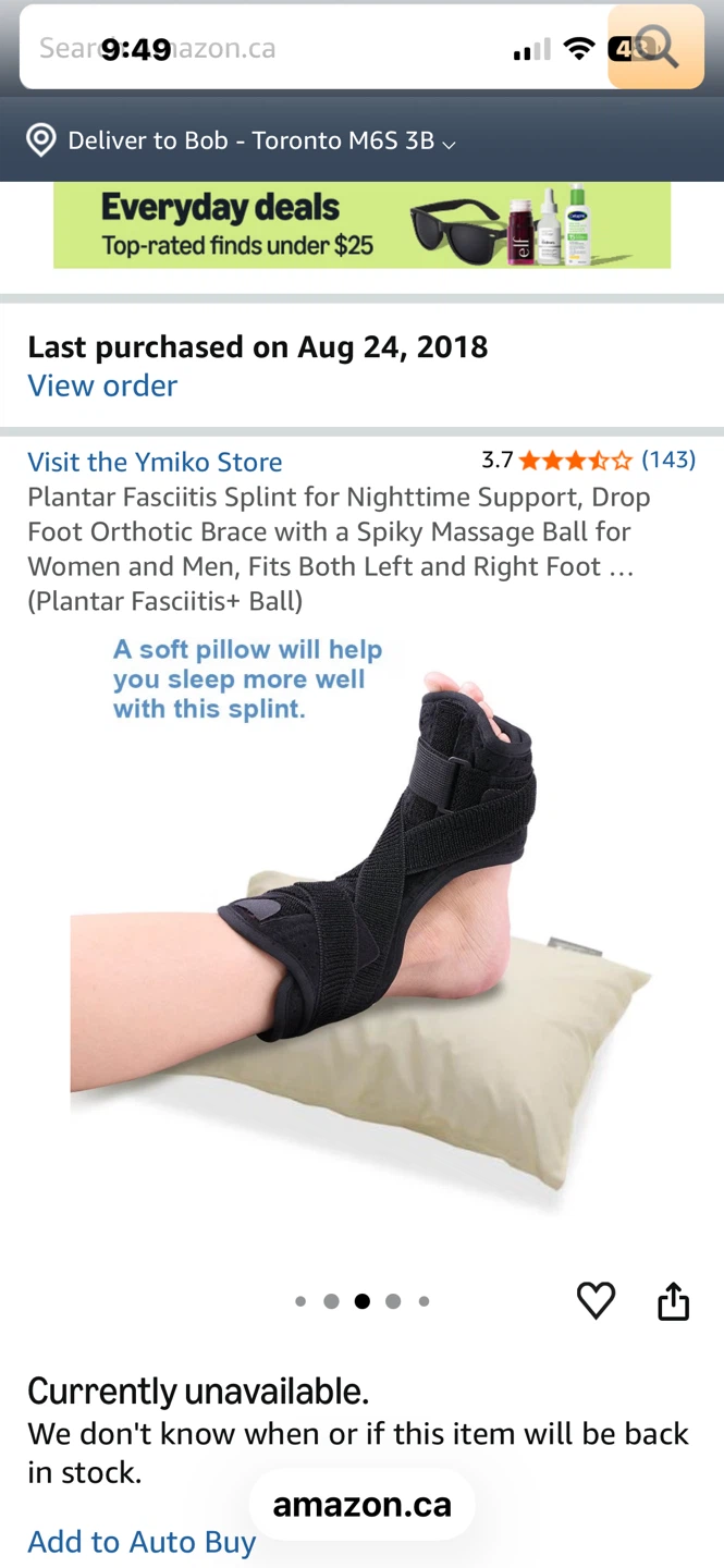 Plantar Fasciitis Support Splint with Massage Ball - photo 2