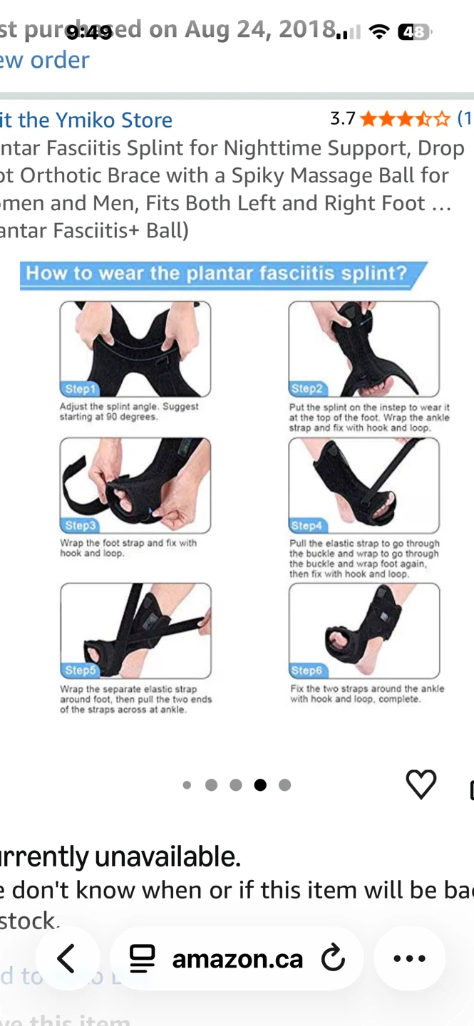 Plantar Fasciitis Support Splint with Massage Ball - photo 3