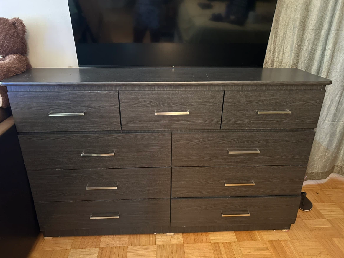 Dark Grey 9-Drawer Dresser