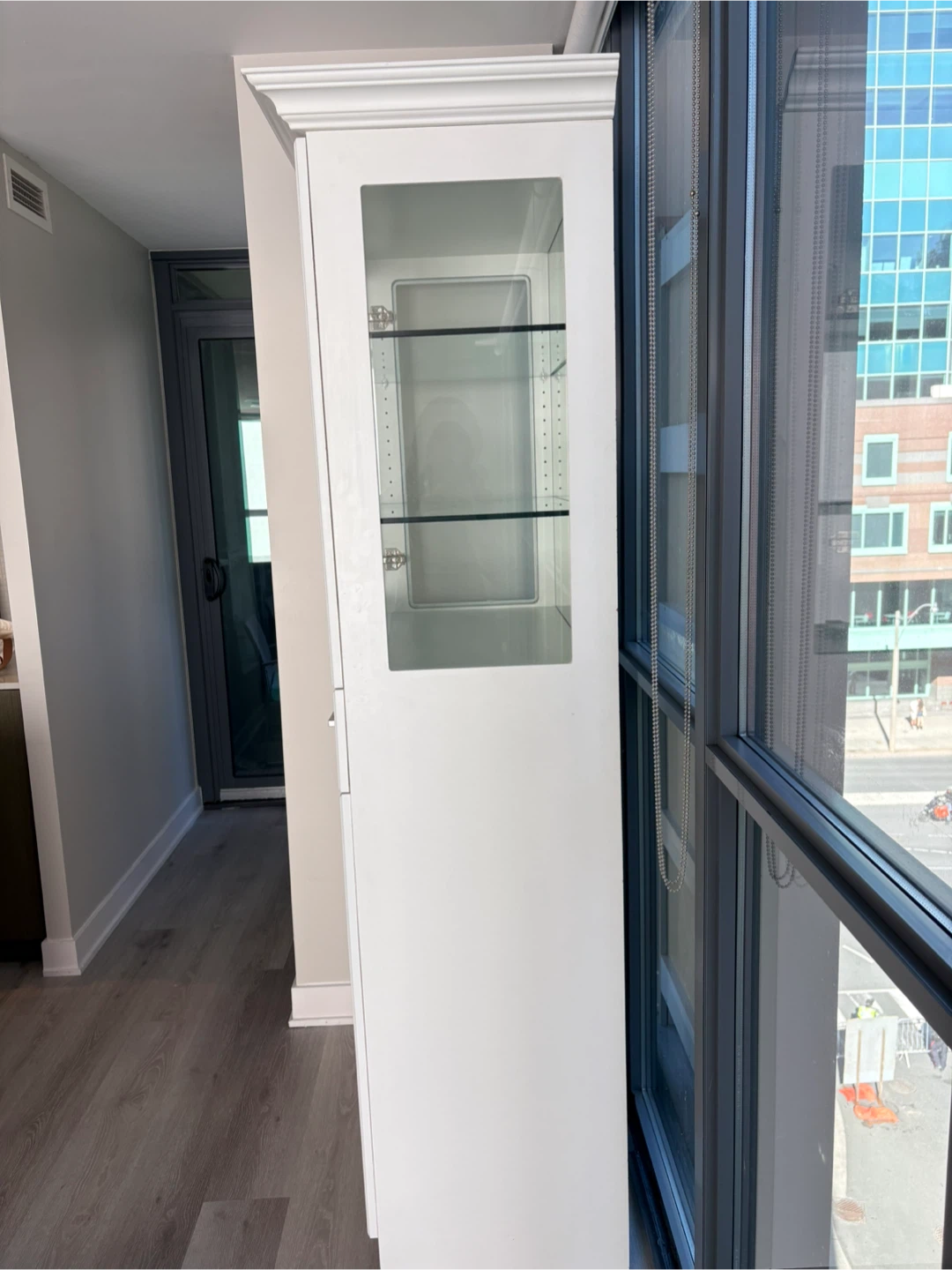 White Display Cabinet with Glass Doors - photo 2
