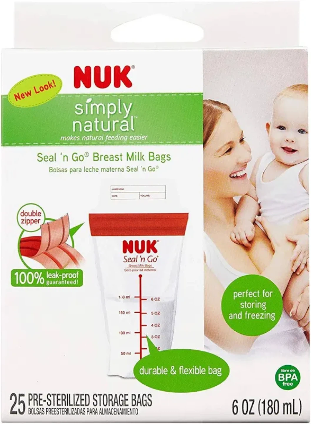 NUK Simply Natural Seal 'n Go Breast Milk Bags