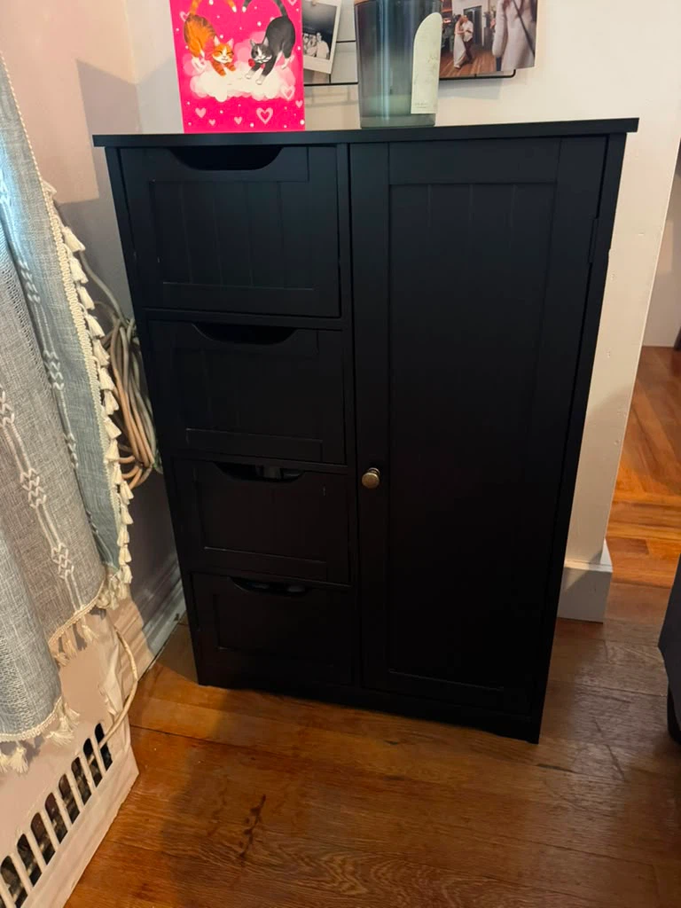 Black Storage Cabinet with Drawers - photo 2