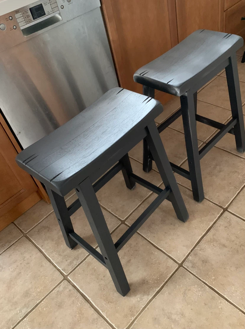 Set of 2 Dark Grey/ black Saddle Stools - photo 4