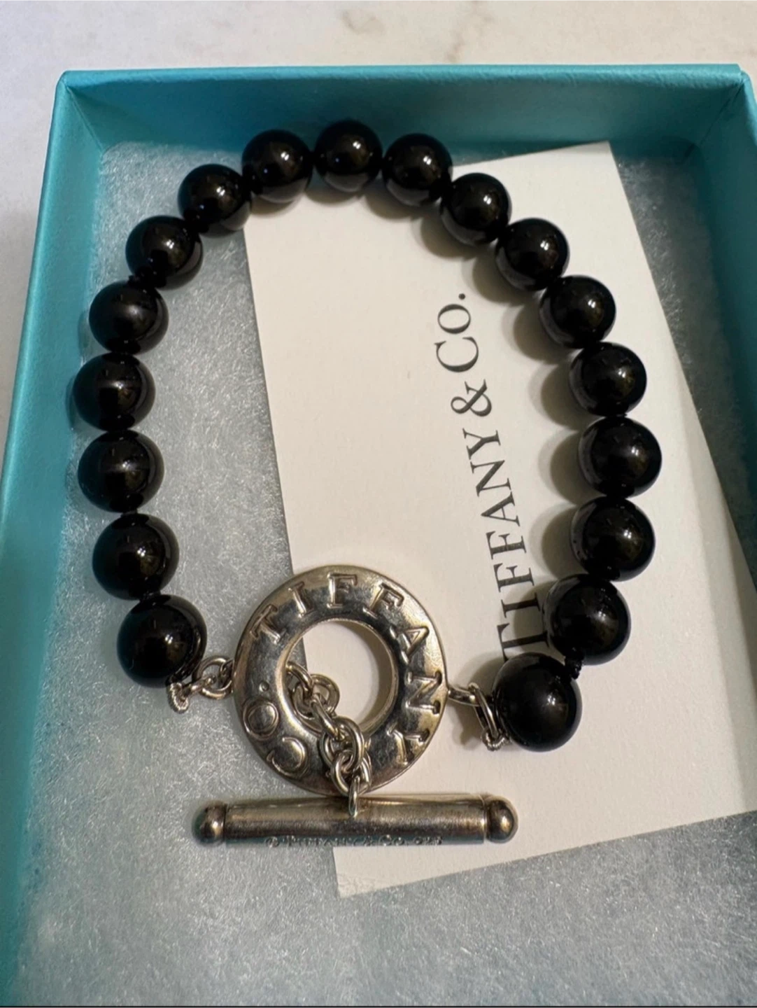 Tiffany & Co. Black Bead Bracelet