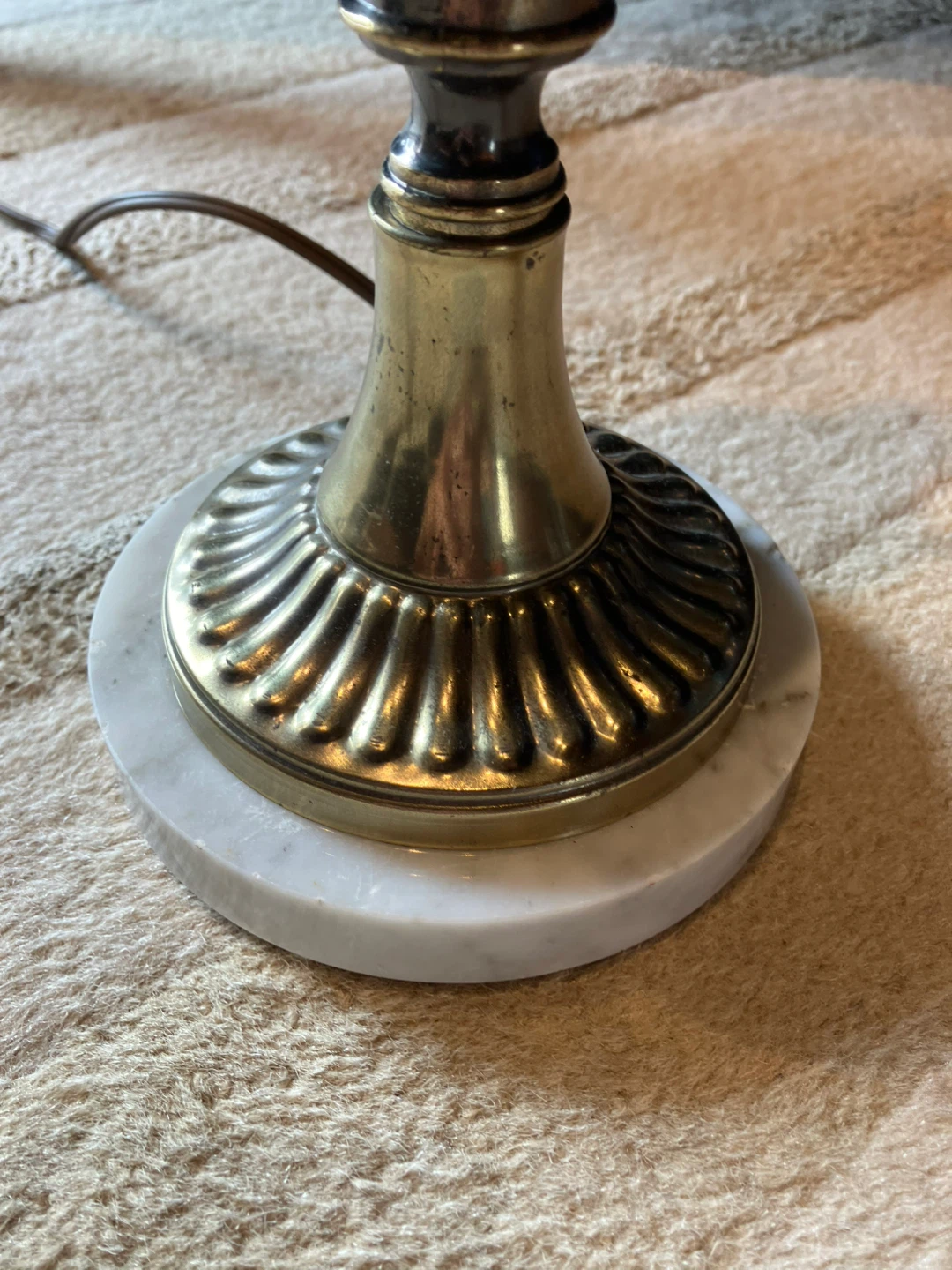 Vintage Brass and Marble Table Lamp - photo 5