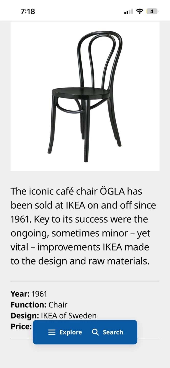 Vintage IKEA ÖGLA Chair - Made in Sweden (Discontinued) - photo 5