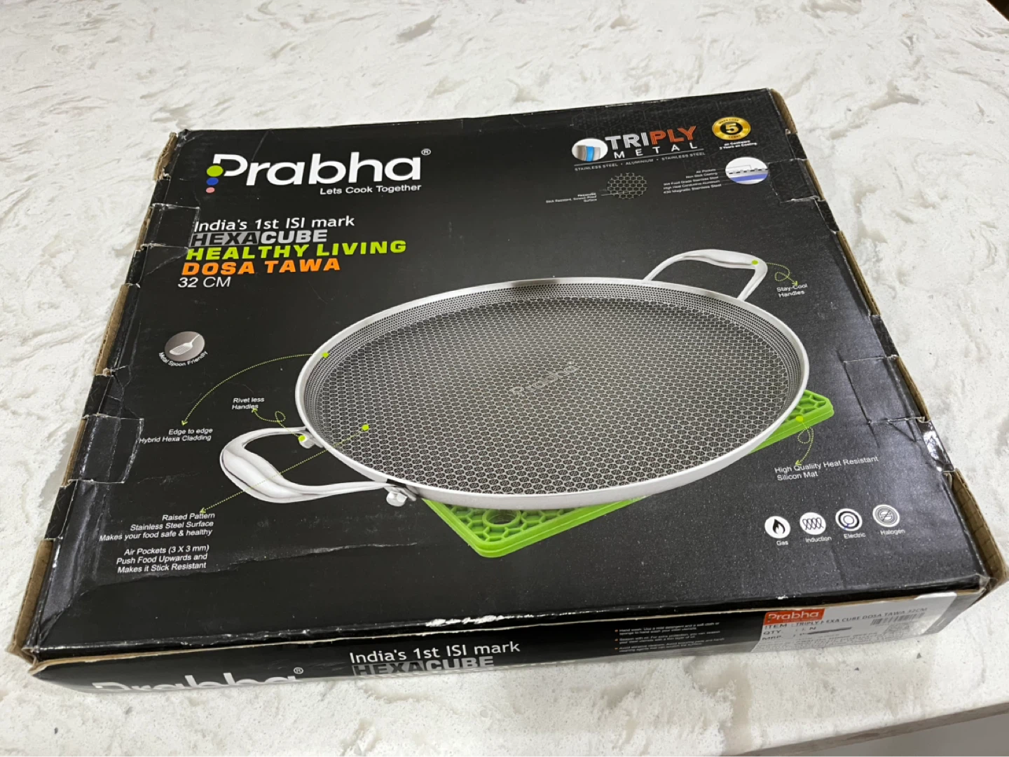 Prabha Hexacube Dosa Tawa 32 CM