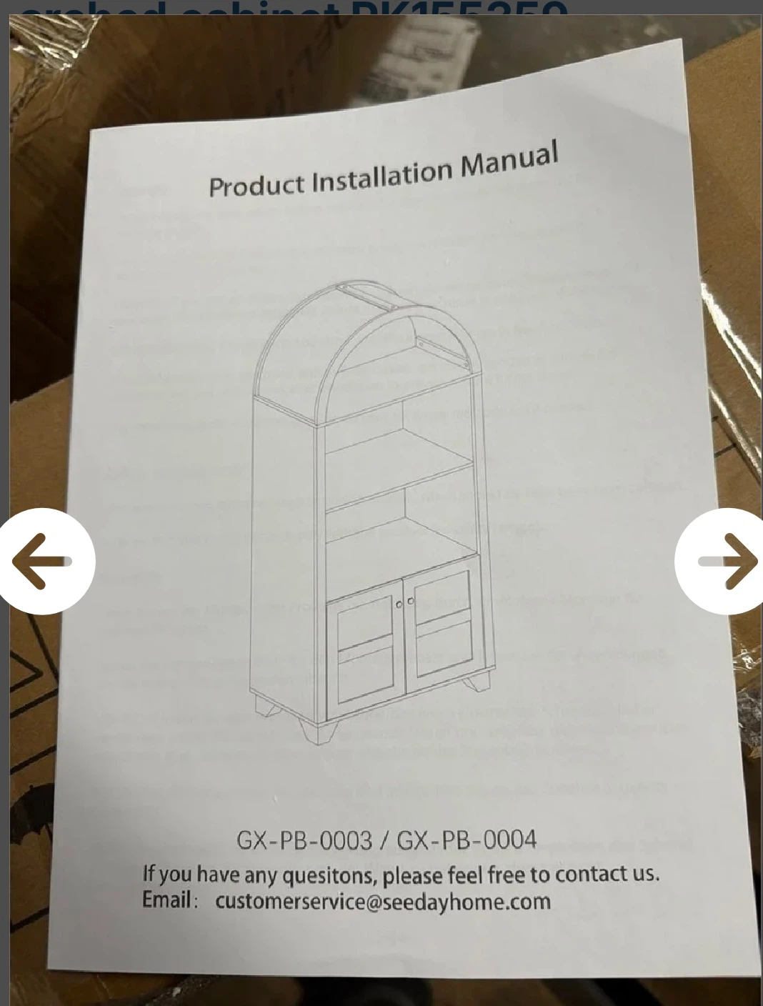 Seedayhome 3 Tier Arch Bookshelf with Cabinet - photo 5