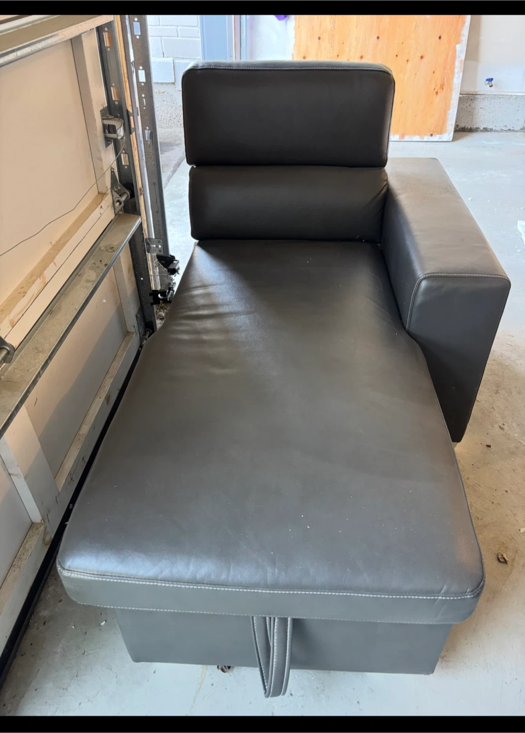Grey Chaise Lounge with Storage