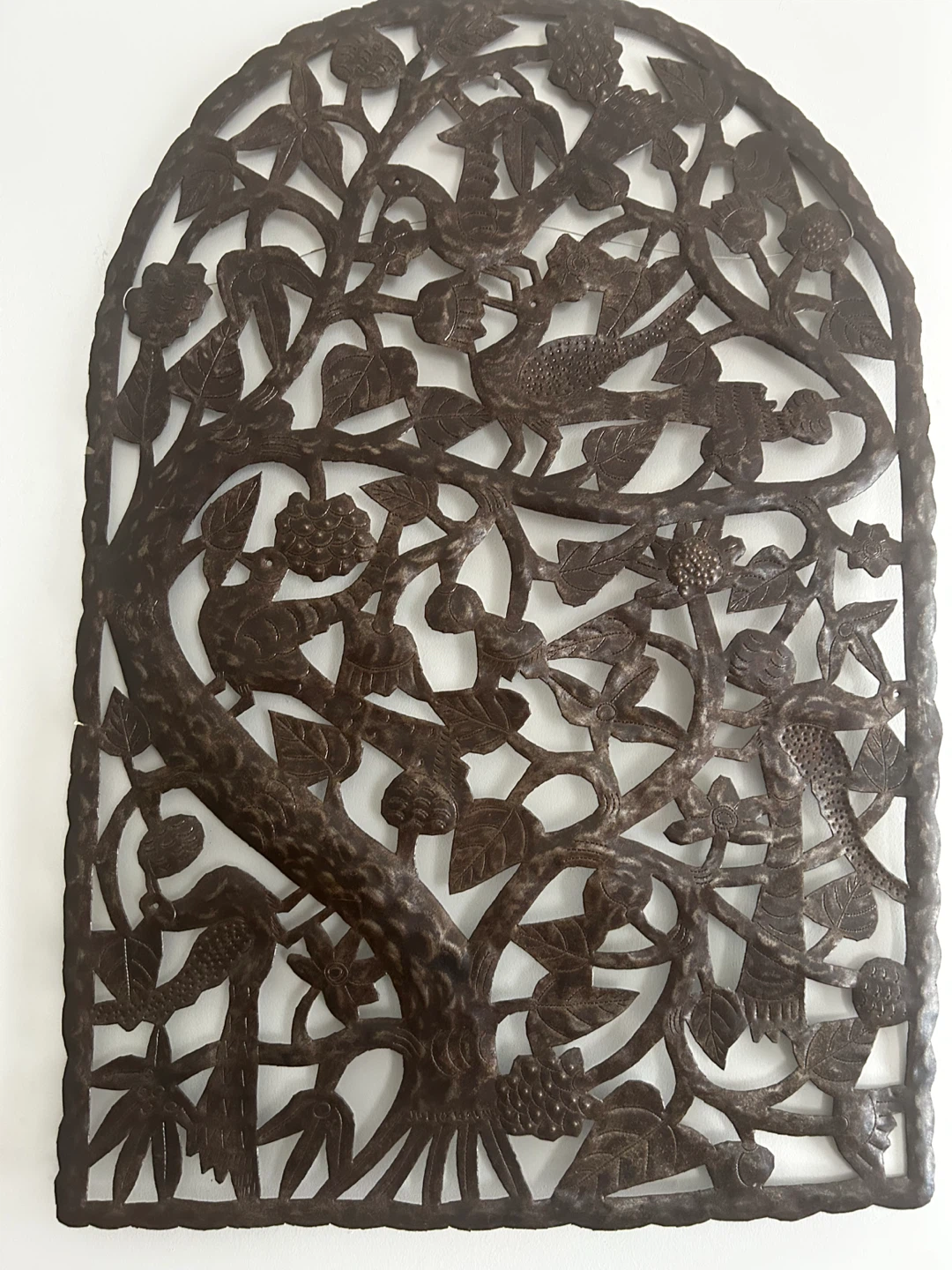 Haitian Arched Metal Tree of Life Wall Art