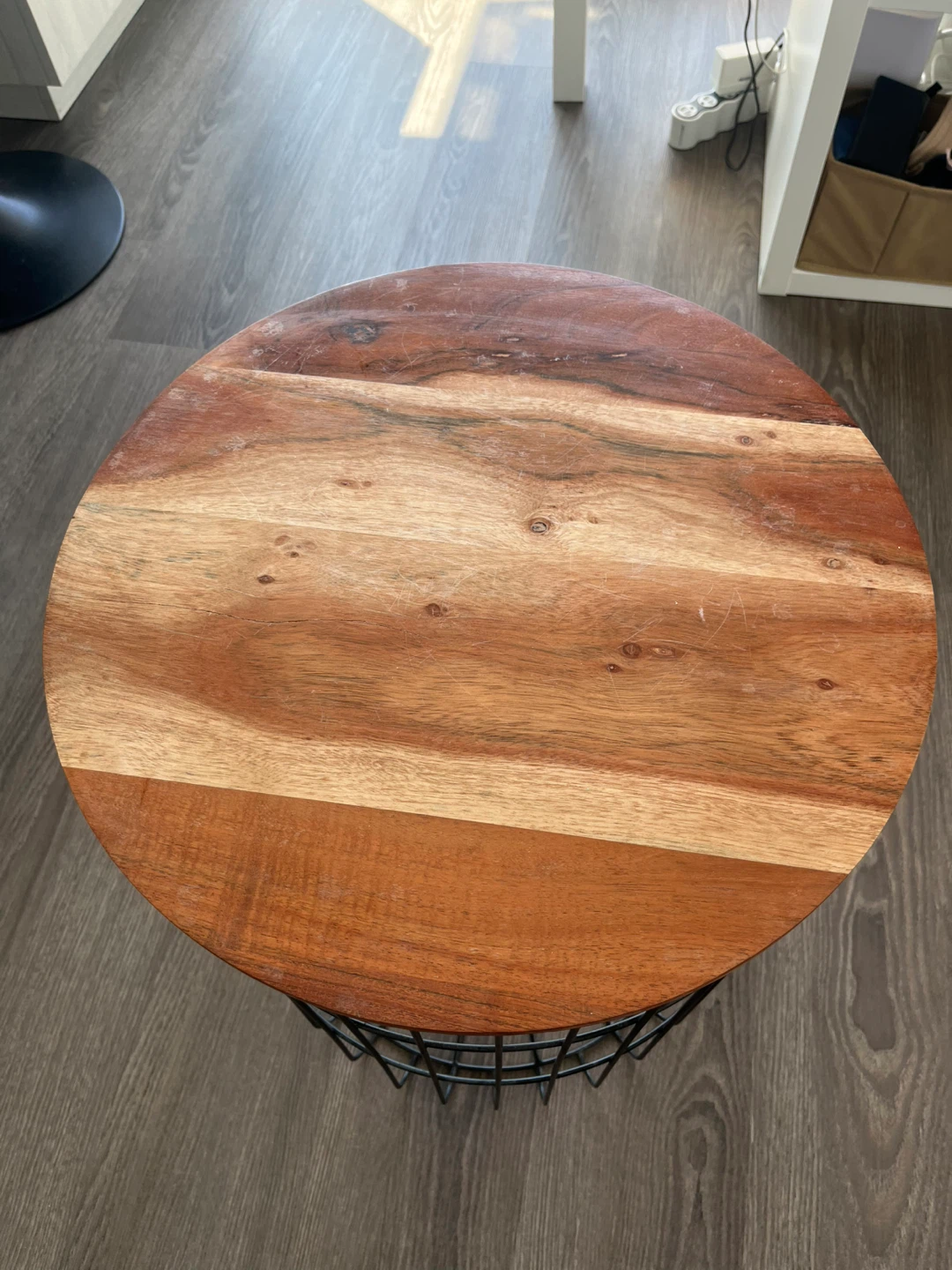 Modern Round Wood & Metal Side Table / Accent Table - photo 2