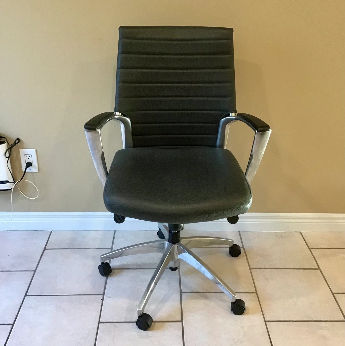 Black Office Chair with Chrome Accents