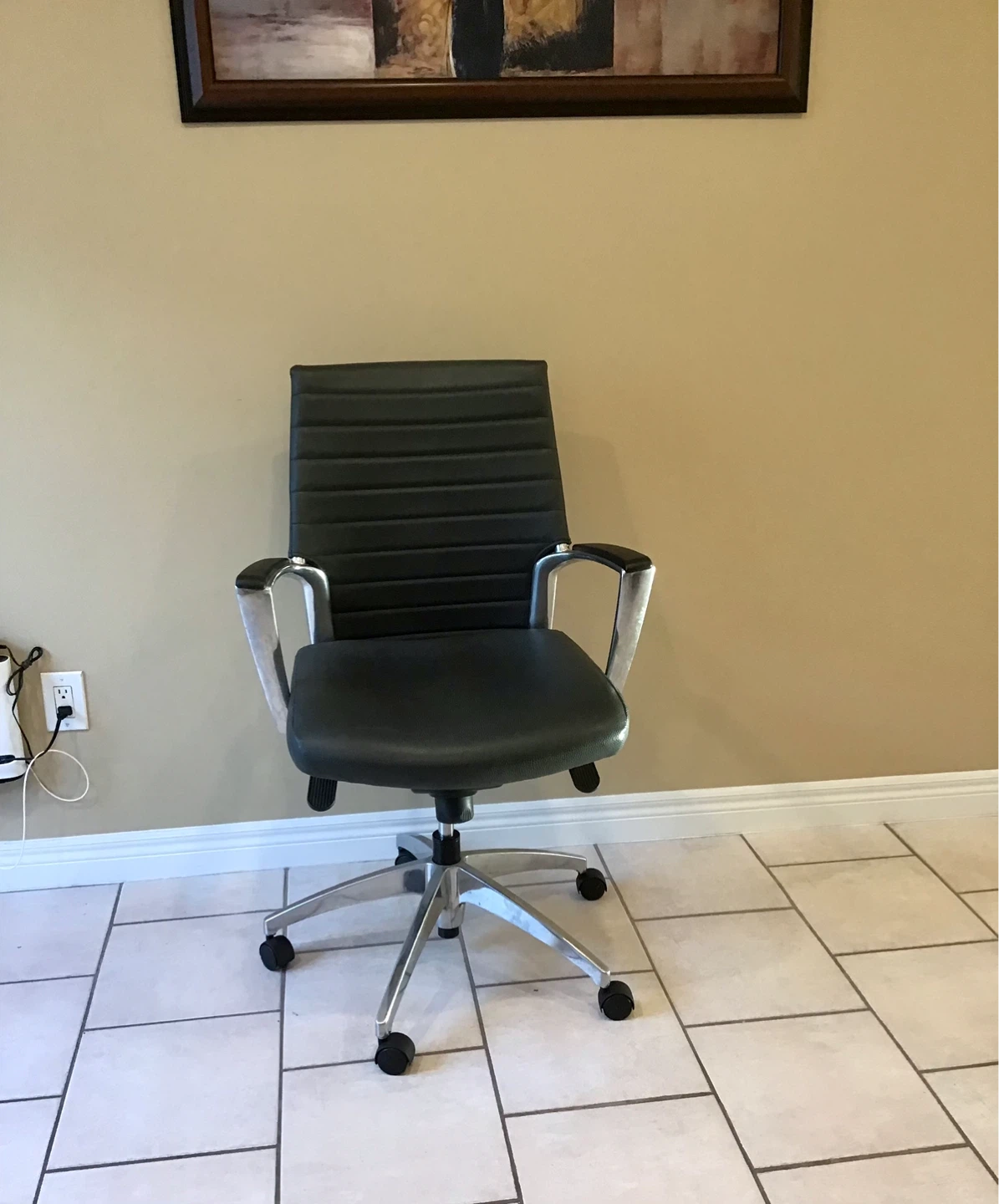 Black Office Chair with Chrome Accents - photo 2
