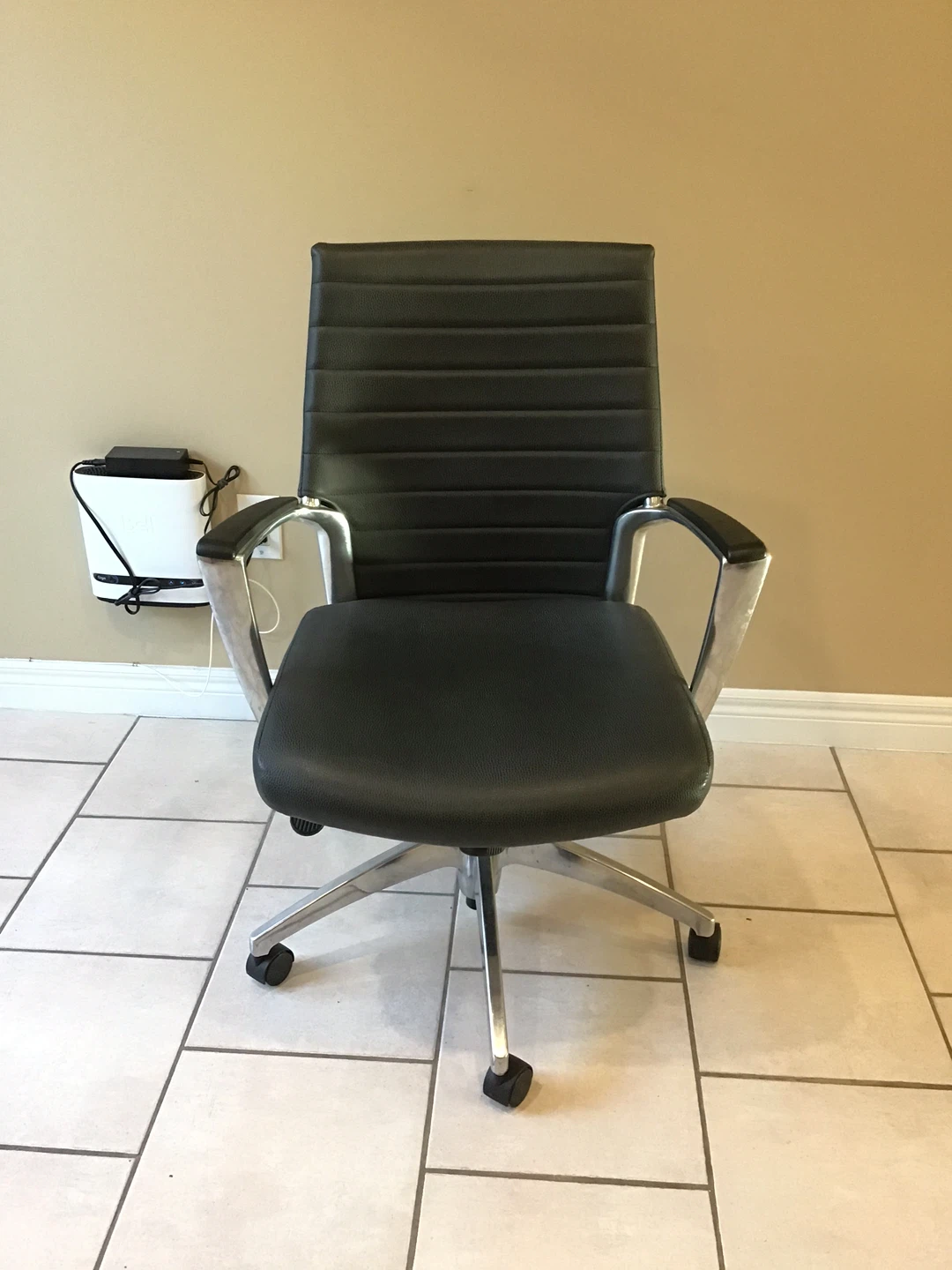 Black Office Chair with Chrome Accents - photo 5