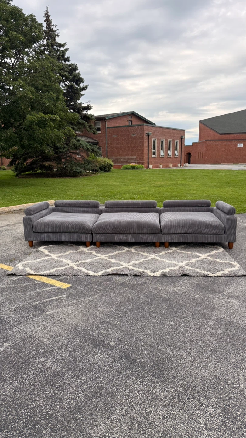 Gray Sofa Couch (Extra Wide) - photo 2
