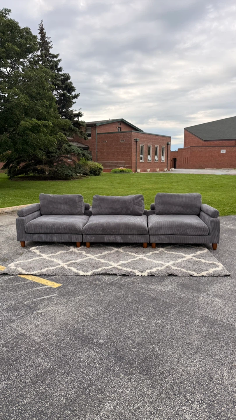 Gray Sofa Couch (Extra Wide) - photo 3