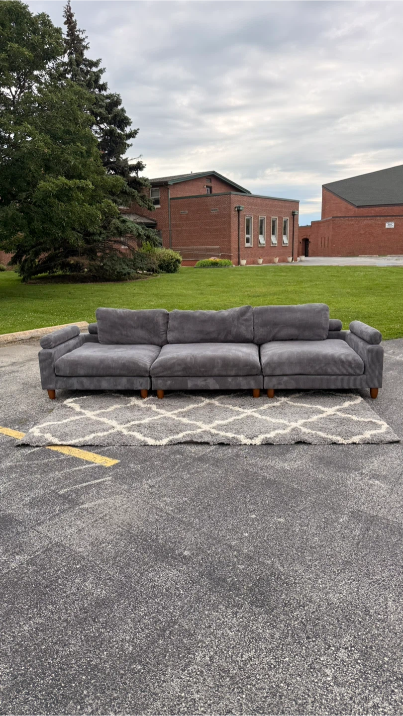 Gray Sofa Couch (Extra Wide) - photo 4