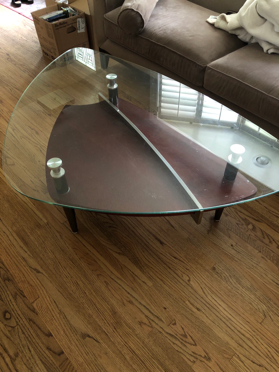 Glass top mid modern century design coffee table - photo 2